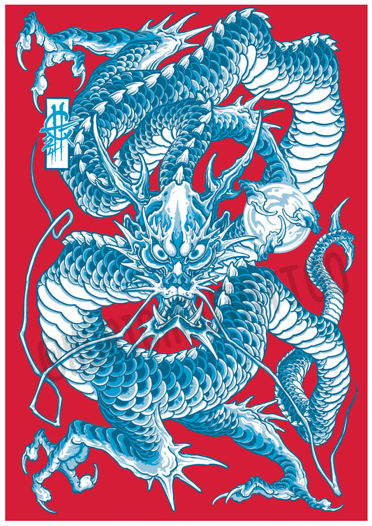 Blue dragon on Red 2 2024