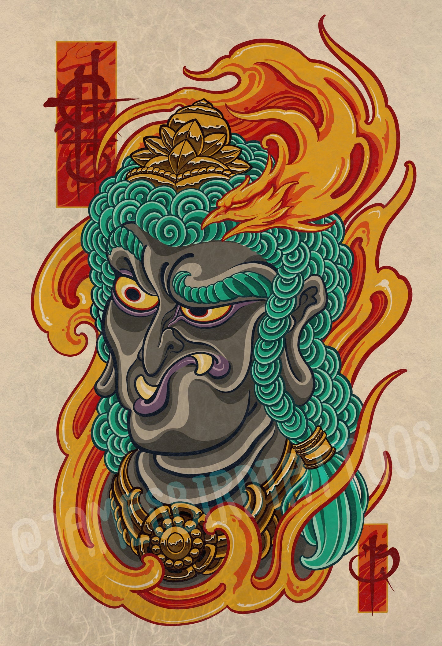 Saturday morning Fudo, mini print